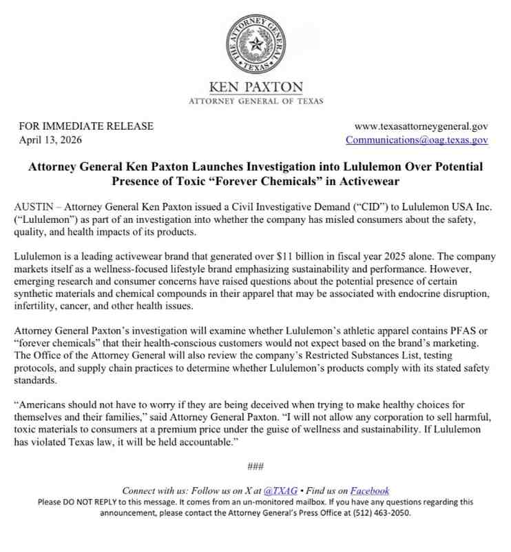  从PFAS禁令到净利润暴跌13%：Lululemon信任危机的技术拆解与品牌护城河重塑 新闻 从PFAS禁令到净利润暴跌13%：Lululemon信任危机的技术拆解与品牌护城河重塑 新闻