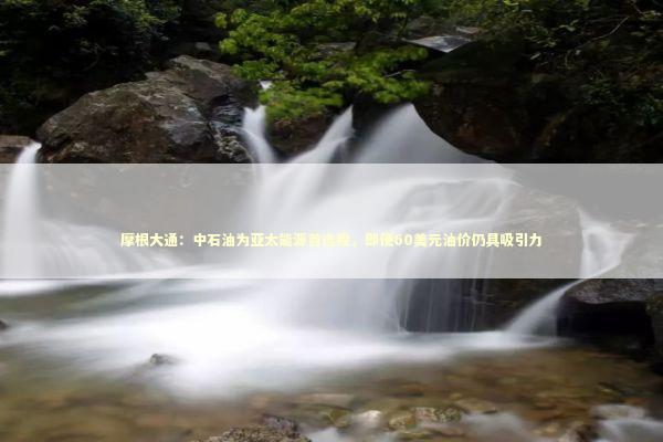 摩根大通：中石油为亚太能源首选股，即便60美元油价仍具吸引力