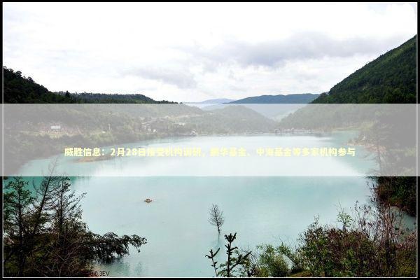 威胜信息：2月28日接受机构调研，鹏华基金、中海基金等多家机构参与